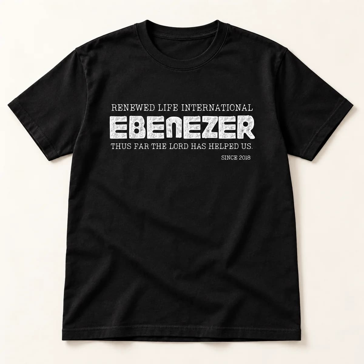 Ebenezer — black T-shirt — product visualization