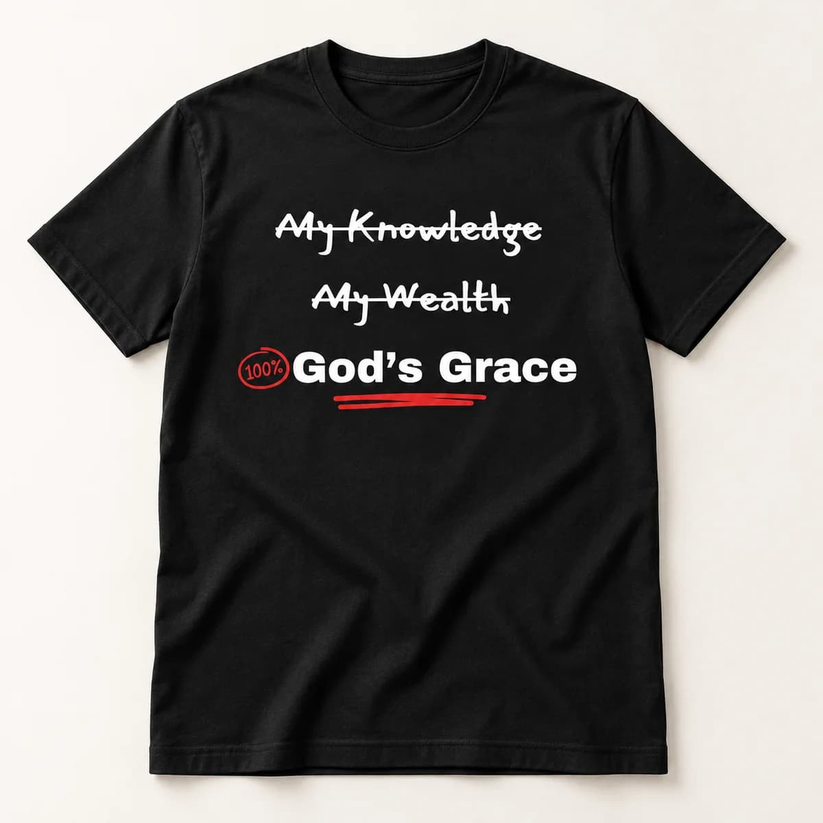 God’s Grace — black T-shirt — product visualization