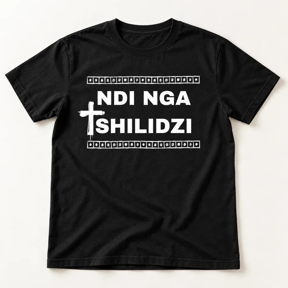 Ndi Nga Tshilidzi — black T-shirt — product visualization