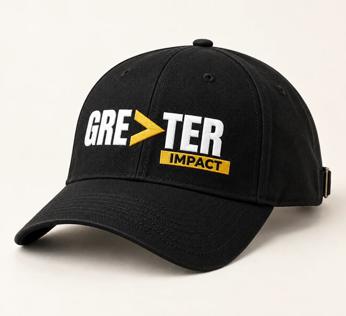 Greater Impact — Structured baseball cap — product visualization