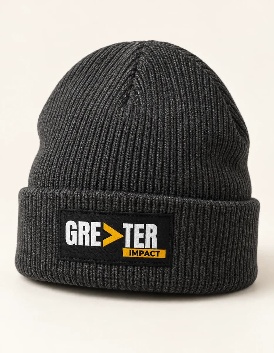 Greater Impact — Cuffed knit beanie — product visualization