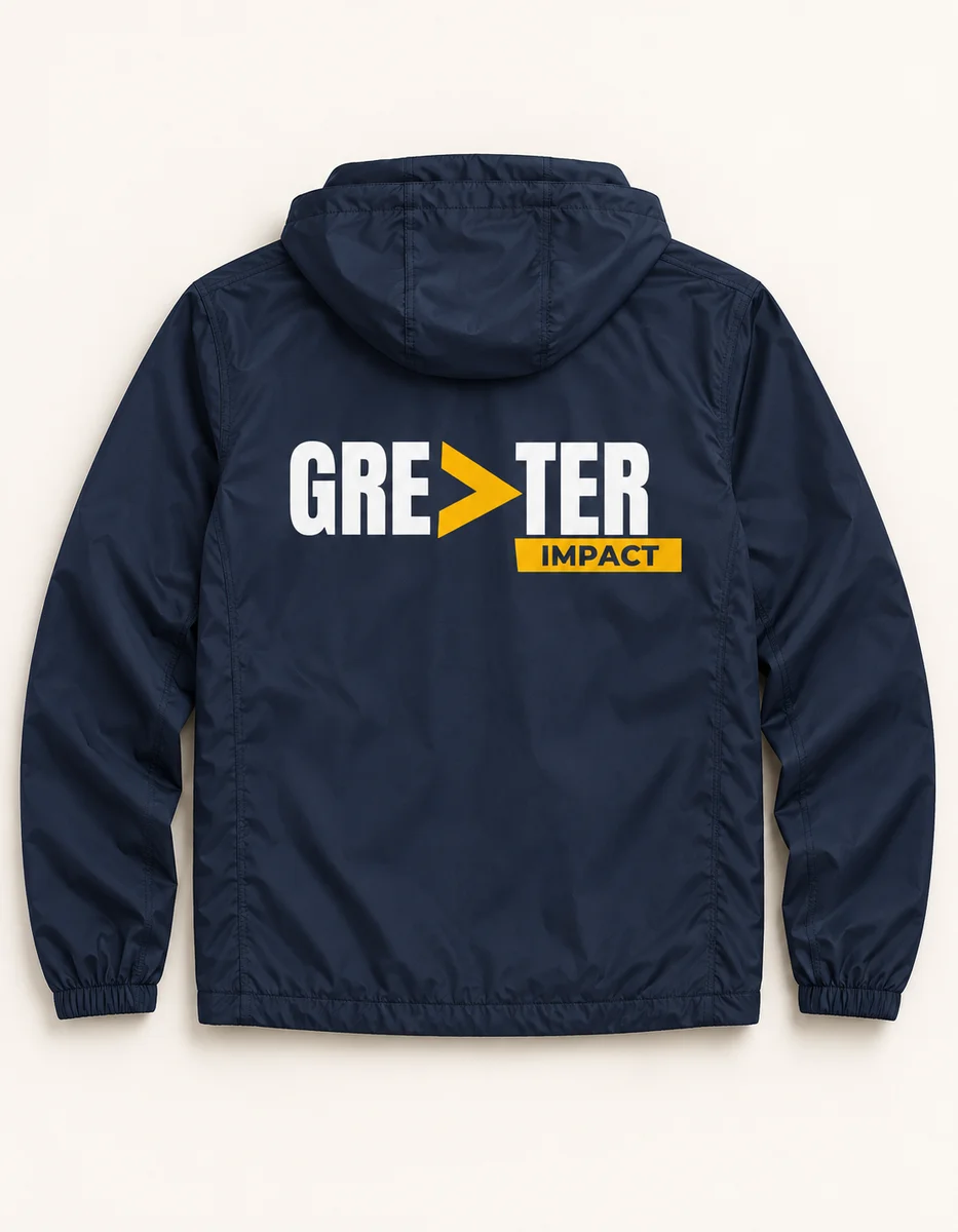 Greater Impact — Back-print lightweight jacket — product visualization