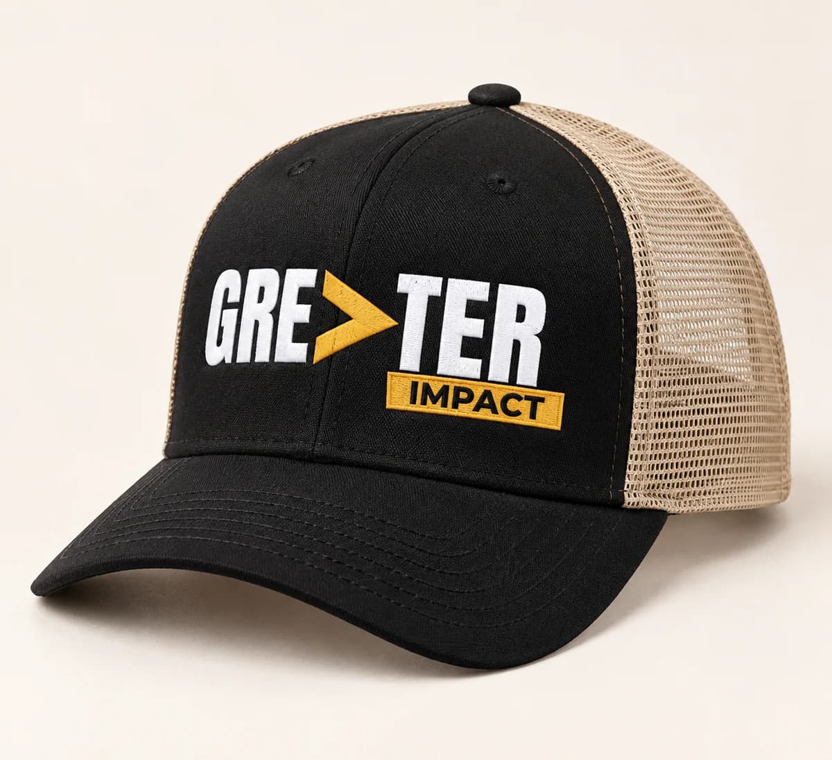 Greater Impact — Two-tone trucker cap — product visualization